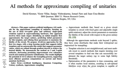 AI Methods for Approximate Compiling of Unitaries Paper Published featured image