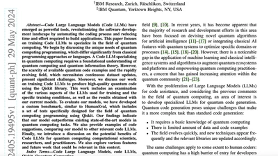 Qiskit Code Assistant: Training LLMs for Quantum Code Generation Paper Published featured image