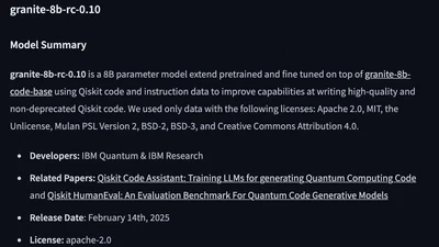 Granite-8B-Qiskit-RC-0.10: Updated Checkpoint Using Current Training Approach featured image
