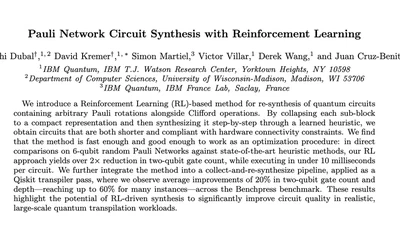 Pauli Network Circuit Synthesis with Reinforcement Learning Paper Published featured image